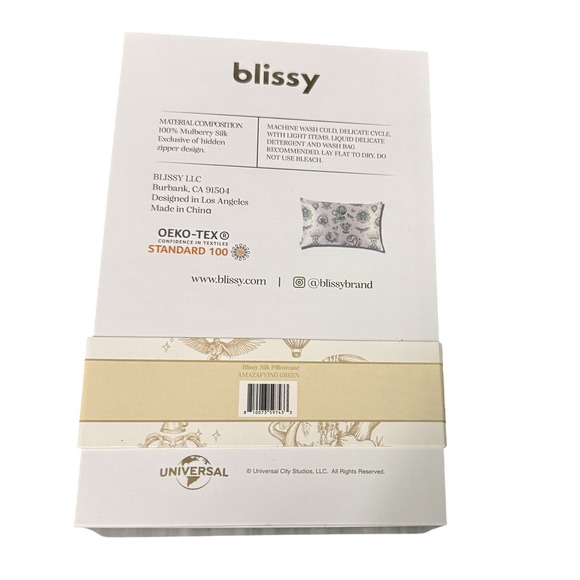 Blissy x Wicked 100% Mulberry Silk Pillowcase Limited Edition Green Standard - Picture 3 of 6